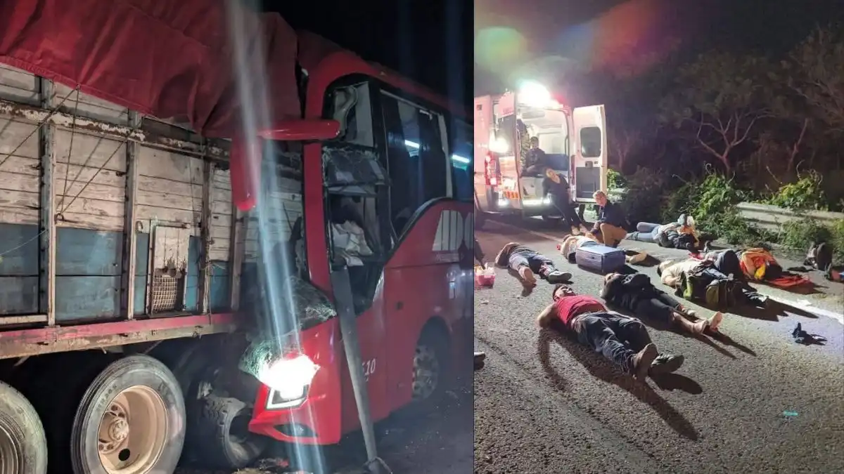 Deja 2 muertos y 20 heridos choque de ADO en Veracruz